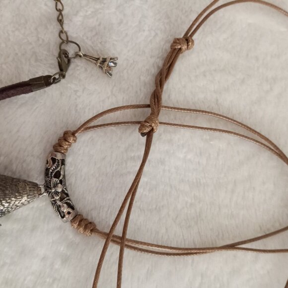 Double Cord Stone Beaded Boho Necklace & Bracelet New - Picture 4 of 4